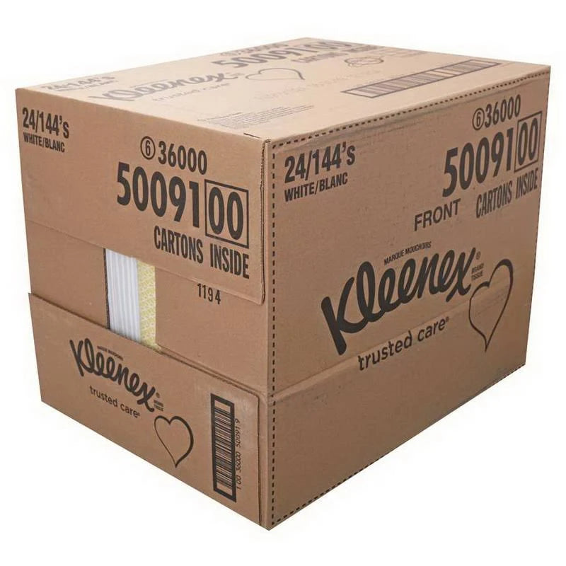 White Flat Facial Tissue 144 Count - 24 per Case X7028