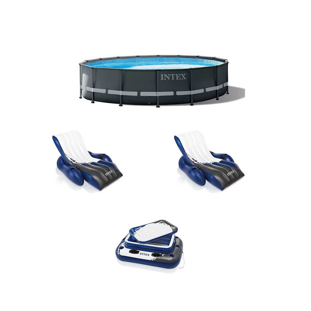16ft x 48in Round Frame Pool with Pump C15862