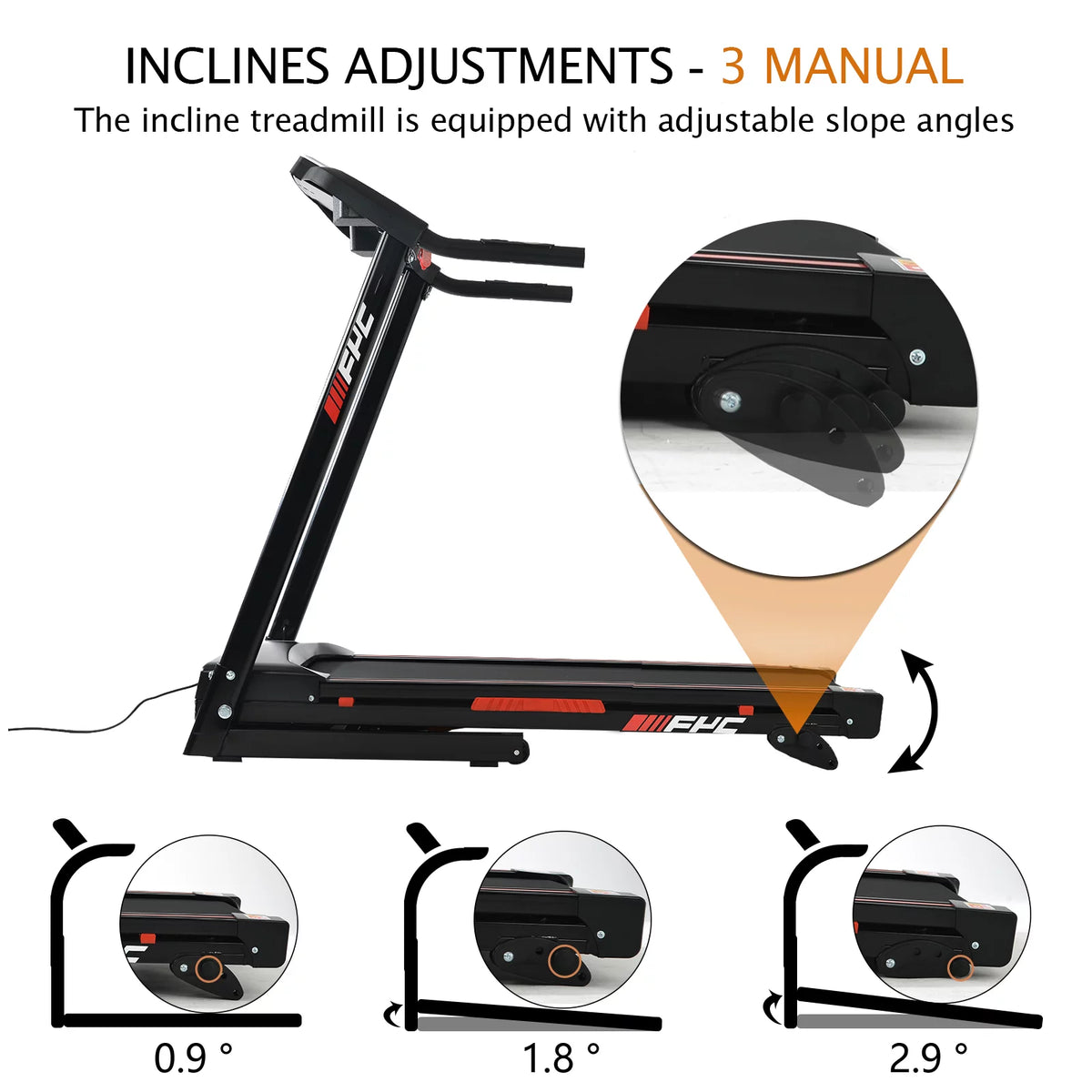 Folding Treadmill with Incline, 3.5HP D2154