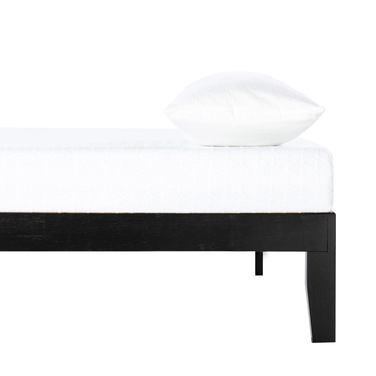12" Black Queen Solid Wood Platform Bed Frame H225545