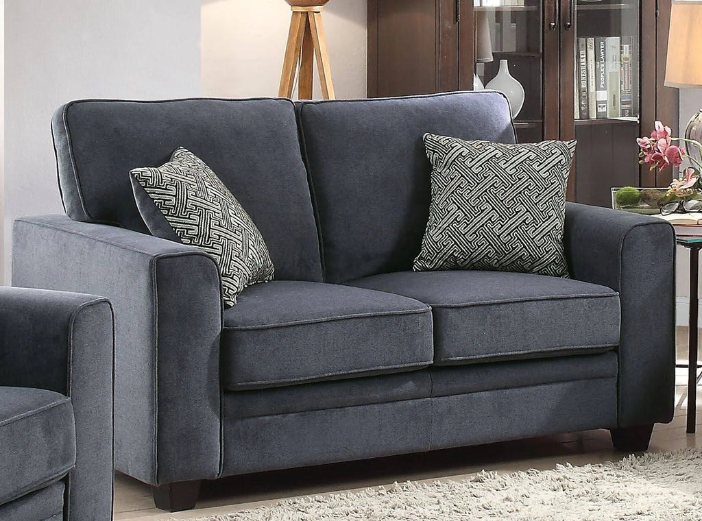 Blue Fabric Loveseat with Sleeper R855