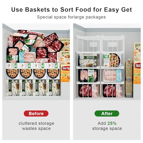 3 Pack Stackable Wire Storage Baskets with Tag, White H883806