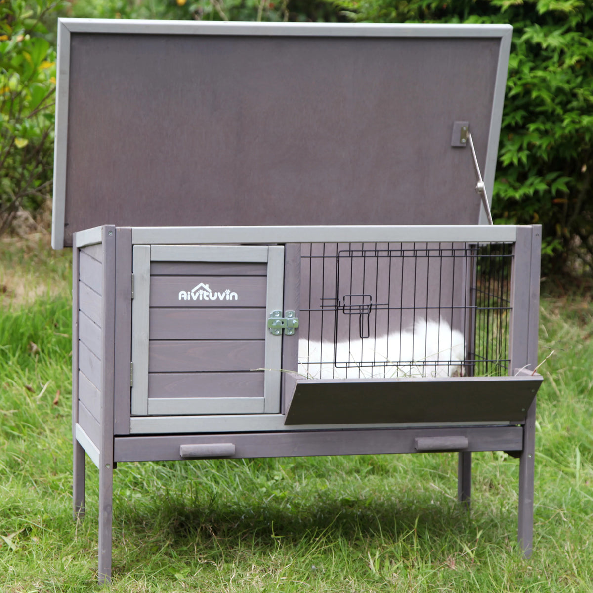 Wooden Rabbit Hutch Indoor Bunny Cage V14445