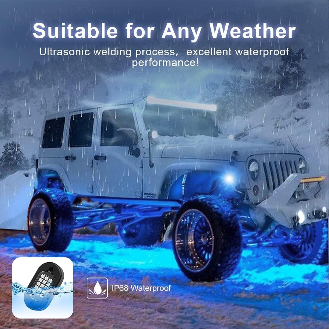 RGB LED Rock Lights, Waterproof Car Neon Light Kit (8 Pods) W487122