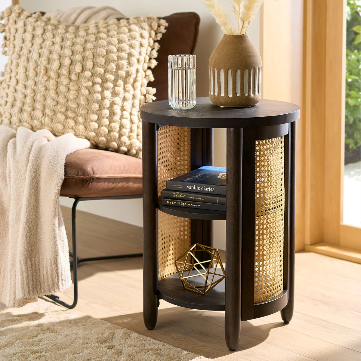 Side Table, Light Honey Finish L390365