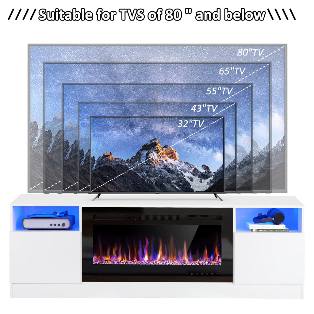 70" Fireplace TV Stand with 36" Electric Fireplace B62797