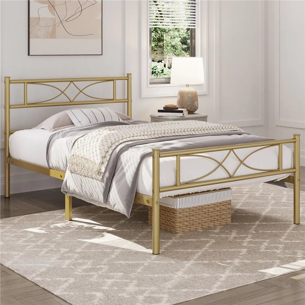 Black Queen Metal Bed with Headboard and Footboard Q122402