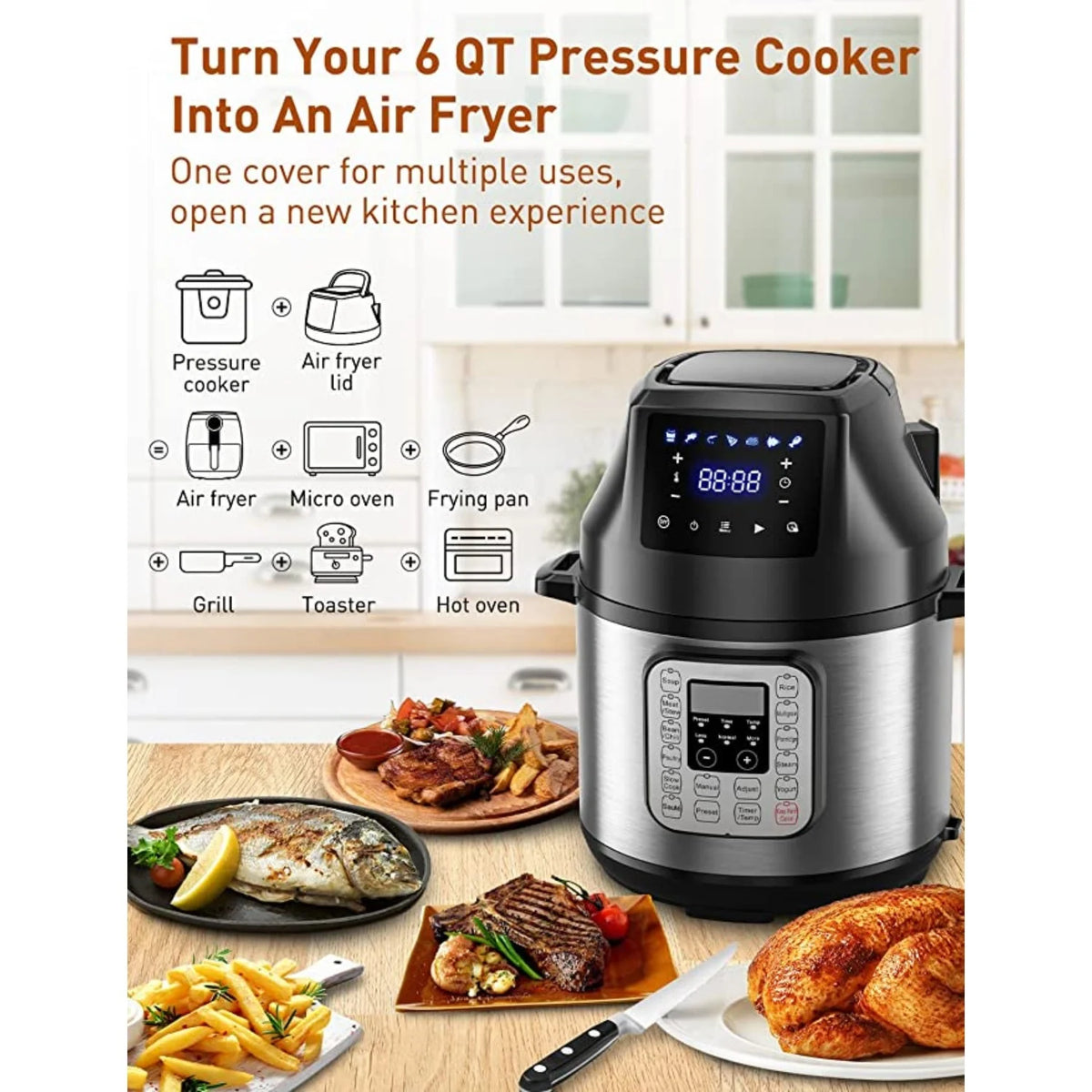 Air Fryer Lid for 6-Quart Pressure Cooker T91092