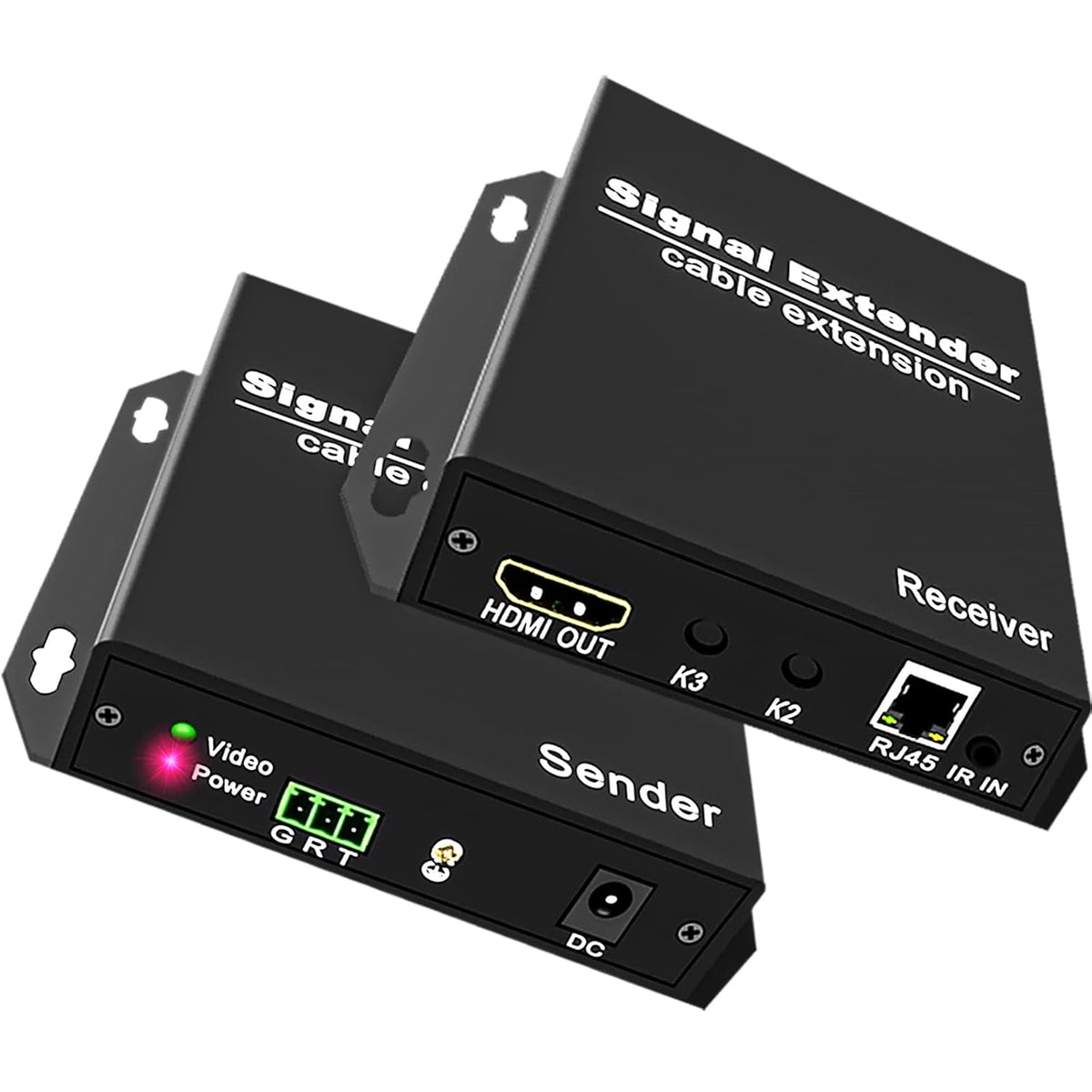4K HDMI Extender Over Ethernet Cat5e/6/7, HDMI Balun Over IP Gigabit Switch, IR Control, Bidirectional RS-232, EDID Pass-Through HDMI Transmitter Receiver Kit A623279