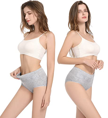 Women's Cotton High Waist Tummy Control Panties Multipack F9456