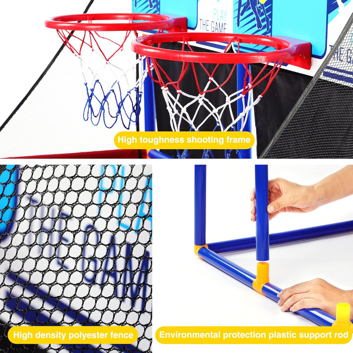 Kids Arcade Basketball Hoop with 6 Basketballs and Air Pump K3757