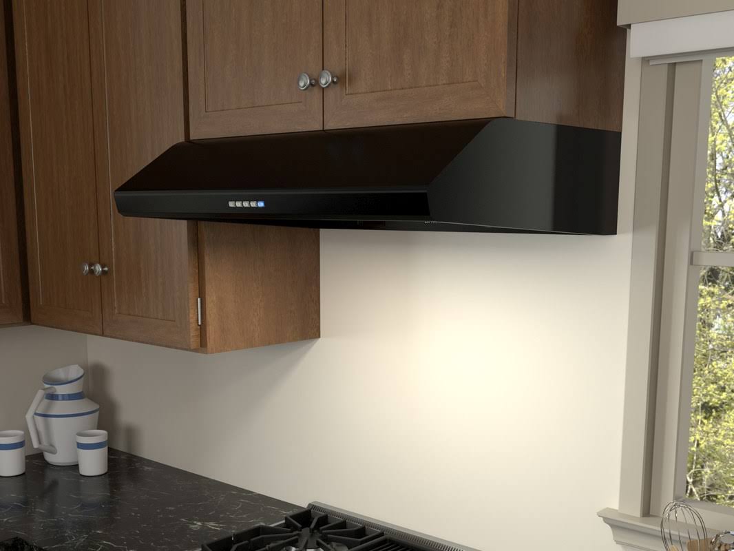 Black 30x22 Under Cabinet Range Hood H289
