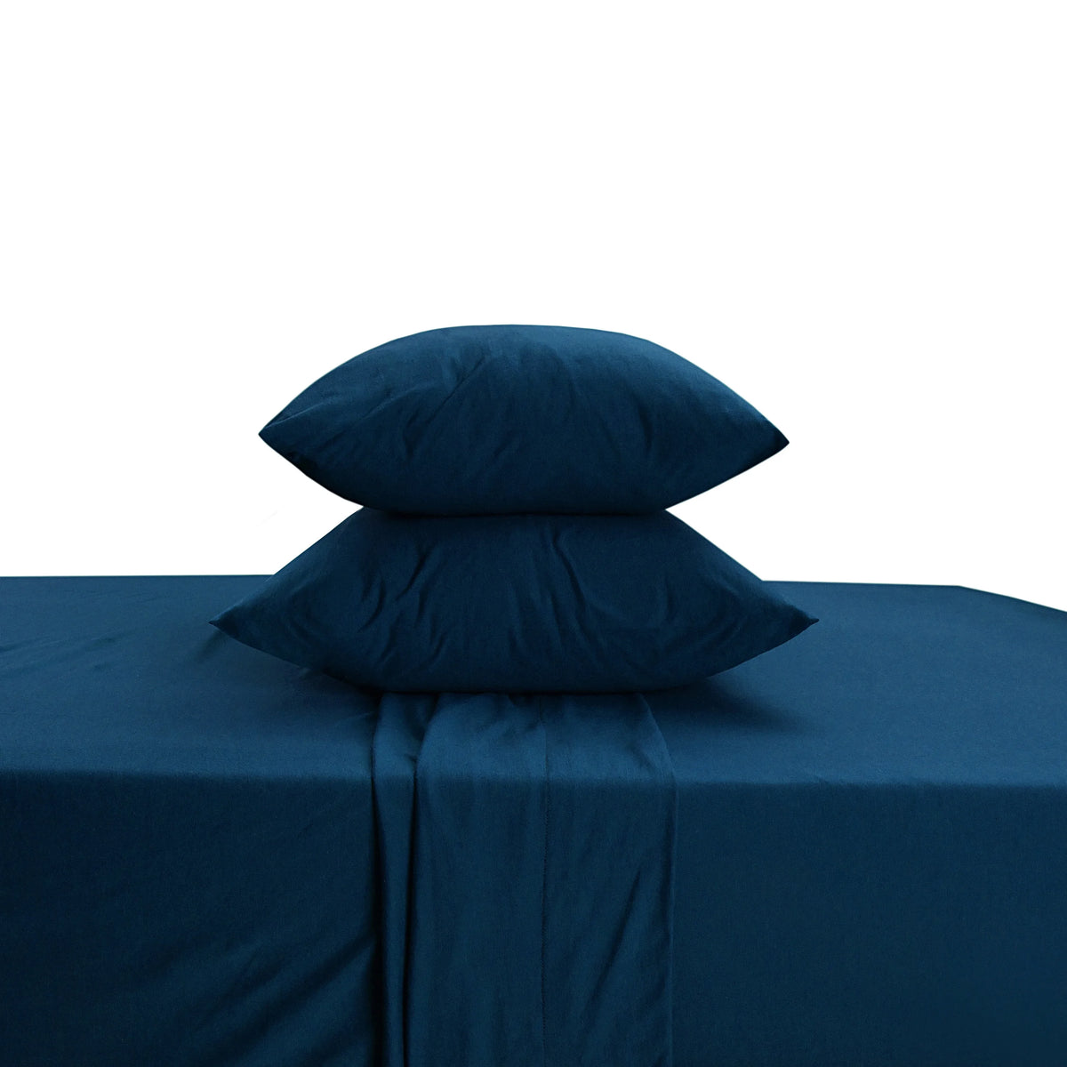 Queen Size 100% Cotton Jersey Sheet Set (4Pc, Navy) R340811