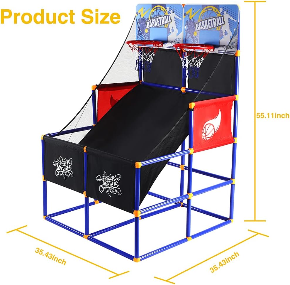Kids Arcade Basketball Hoop with 6 Basketballs and Air Pump K3757