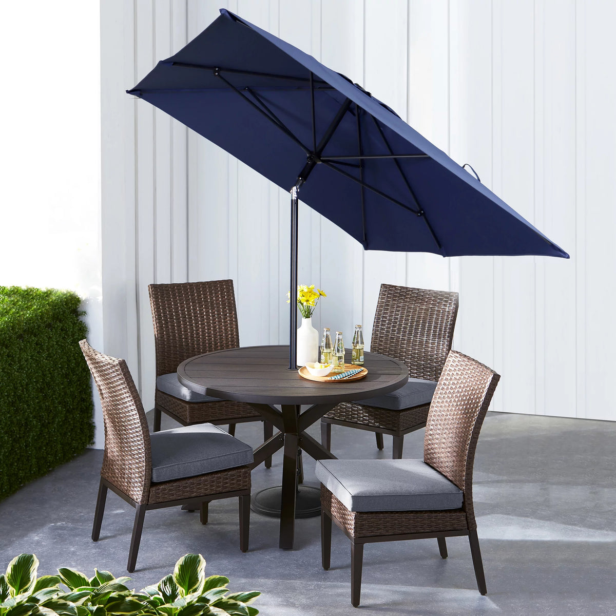 6 x 7.5 Foot Push-Up Rectangular Market Umbrella Tan X121040