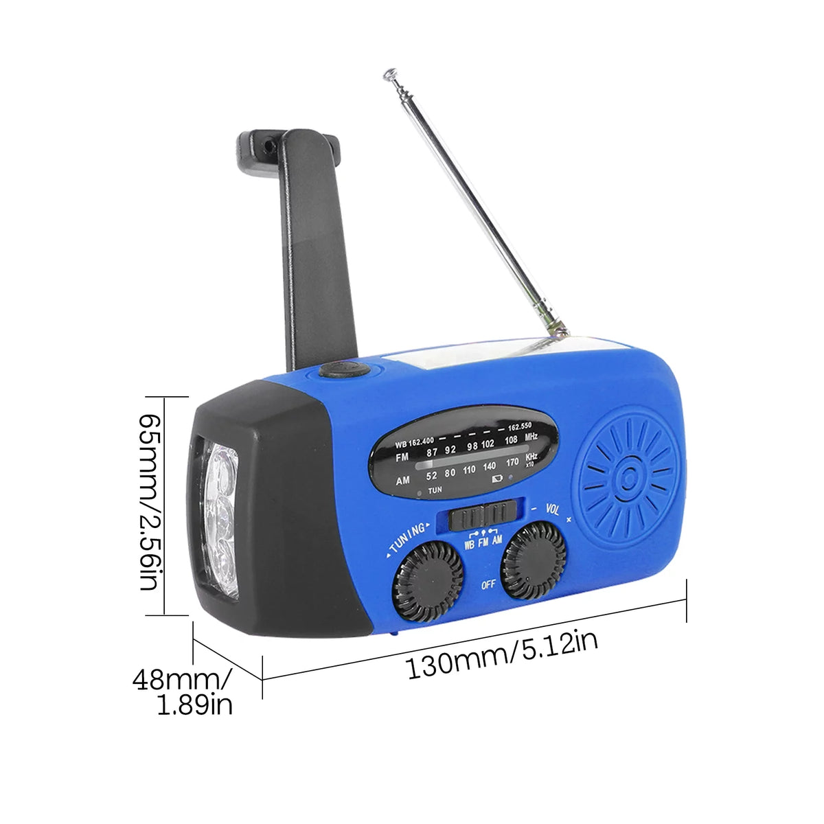 Emergency Hand Crank Solar NOAA Weather Radio Portable Power Bank with LED Flashlight L579