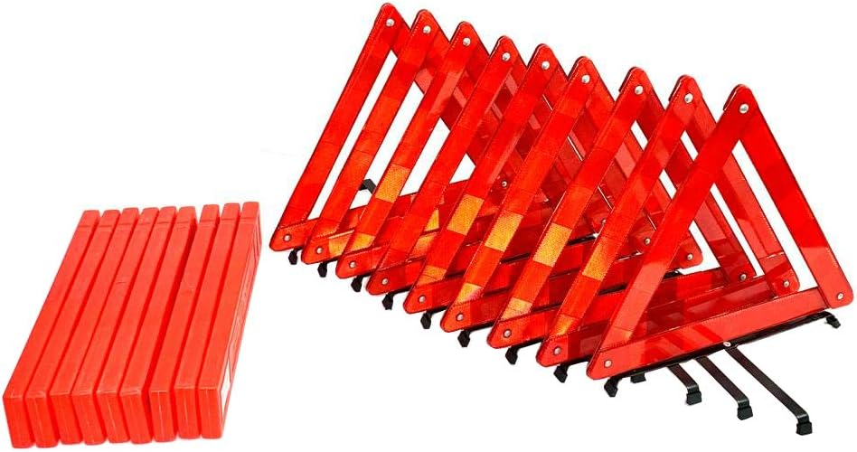 9-Pack Emergency Roadside Safety Triangle with Carrying Case J388
