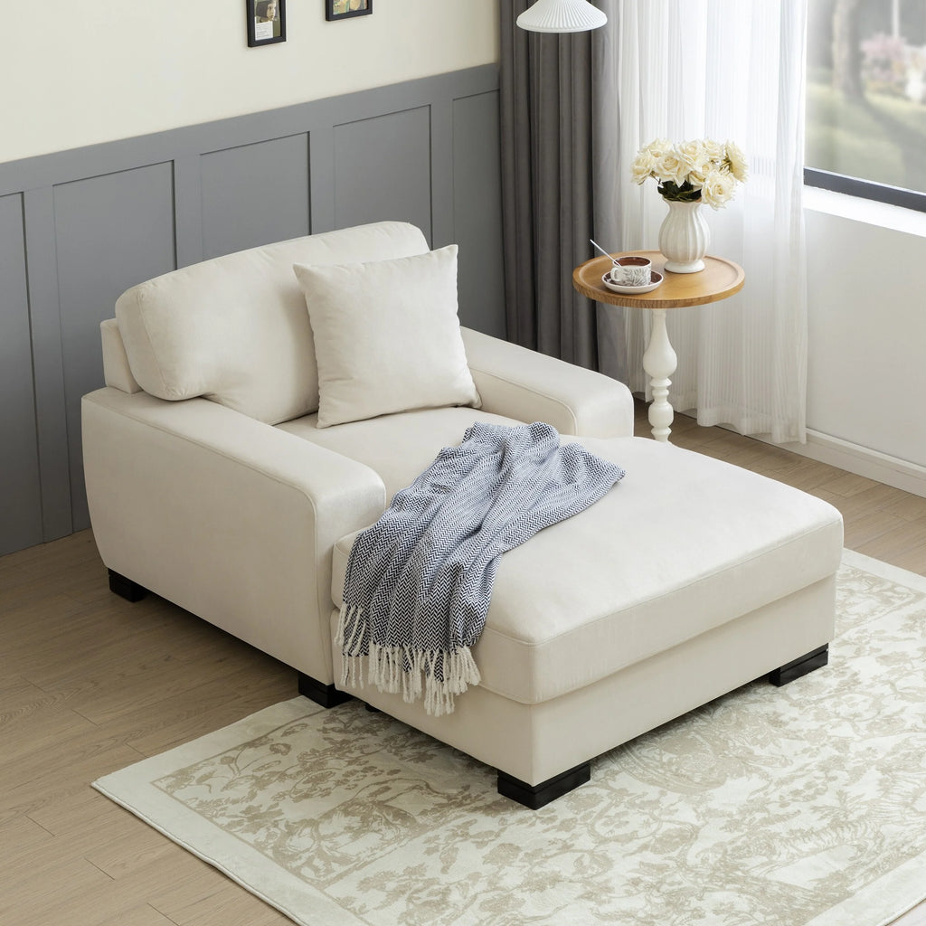 Oversized Gray Chaise Sleeper Sofa R8819