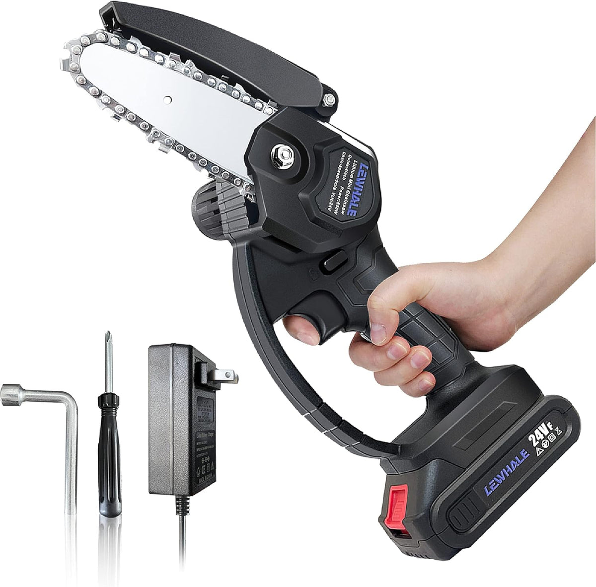 Mini Chainsaw 4-Inch Cordless Power Chain Saws, Pack of 2 I94542