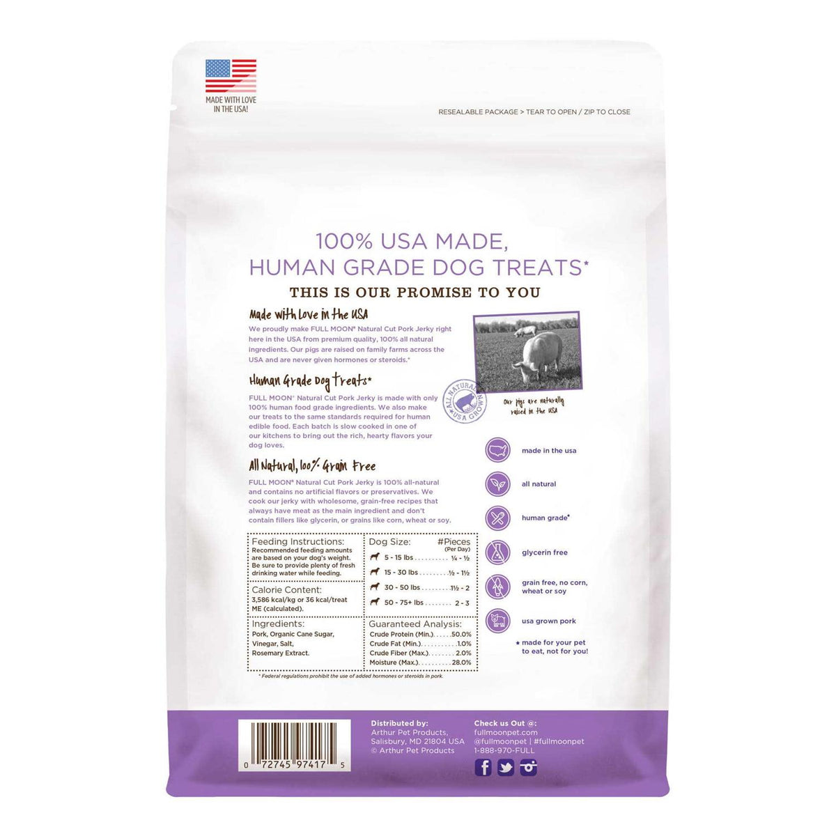 Natural Cut Pork Jerky Dog Treats X397