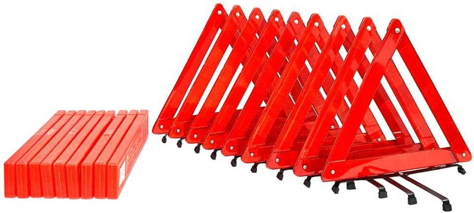 9-Pack Emergency Roadside Safety Triangle with Carrying Case J388