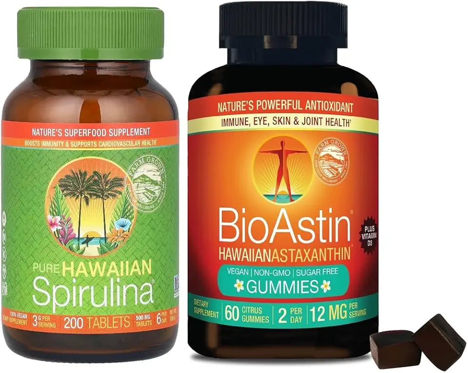 Astaxanthin Gummy + Spirulina 500 mg Tablets 200 Count Z34122