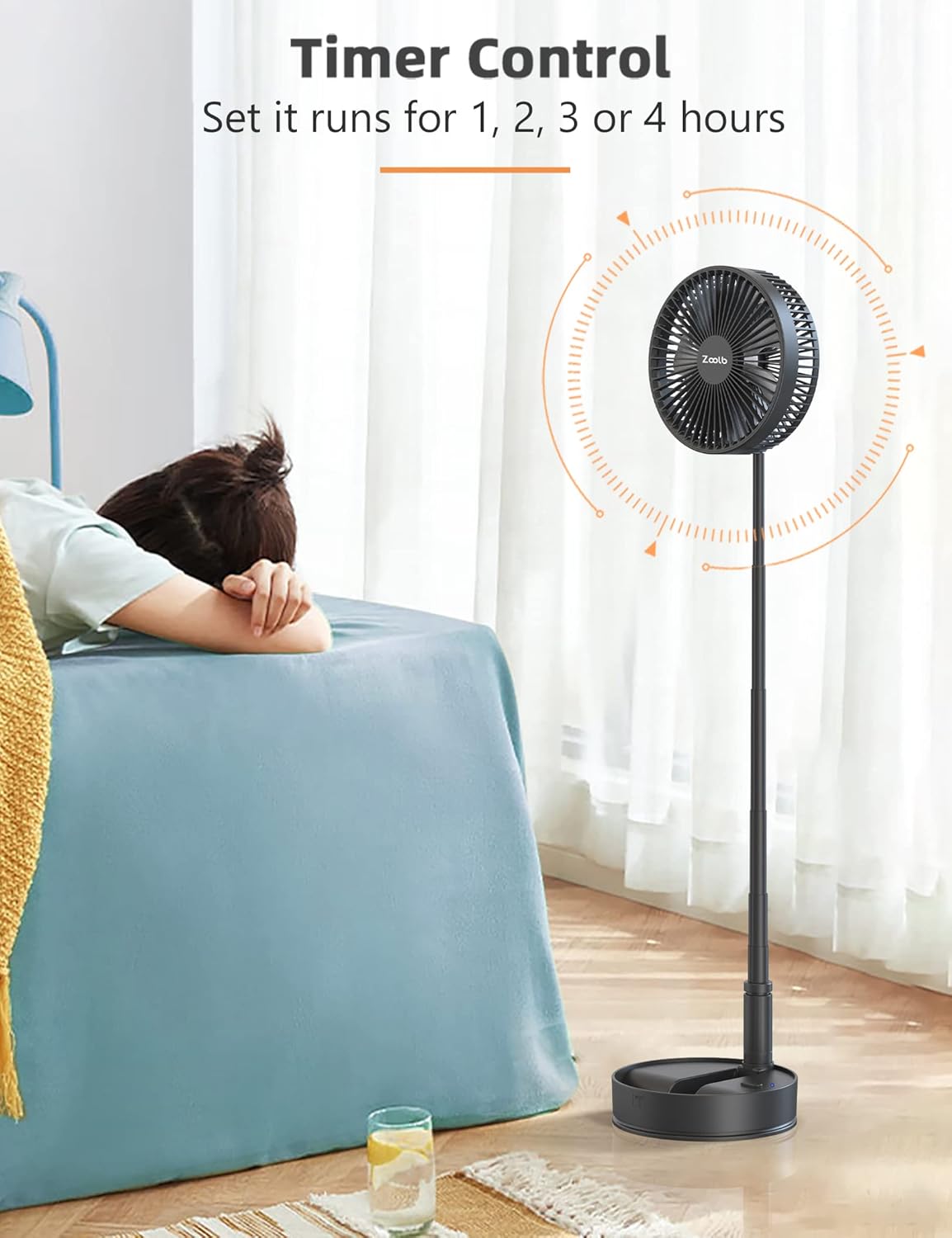 7200mAh Rechargeable Oscillating Fan with Remote Control U73694