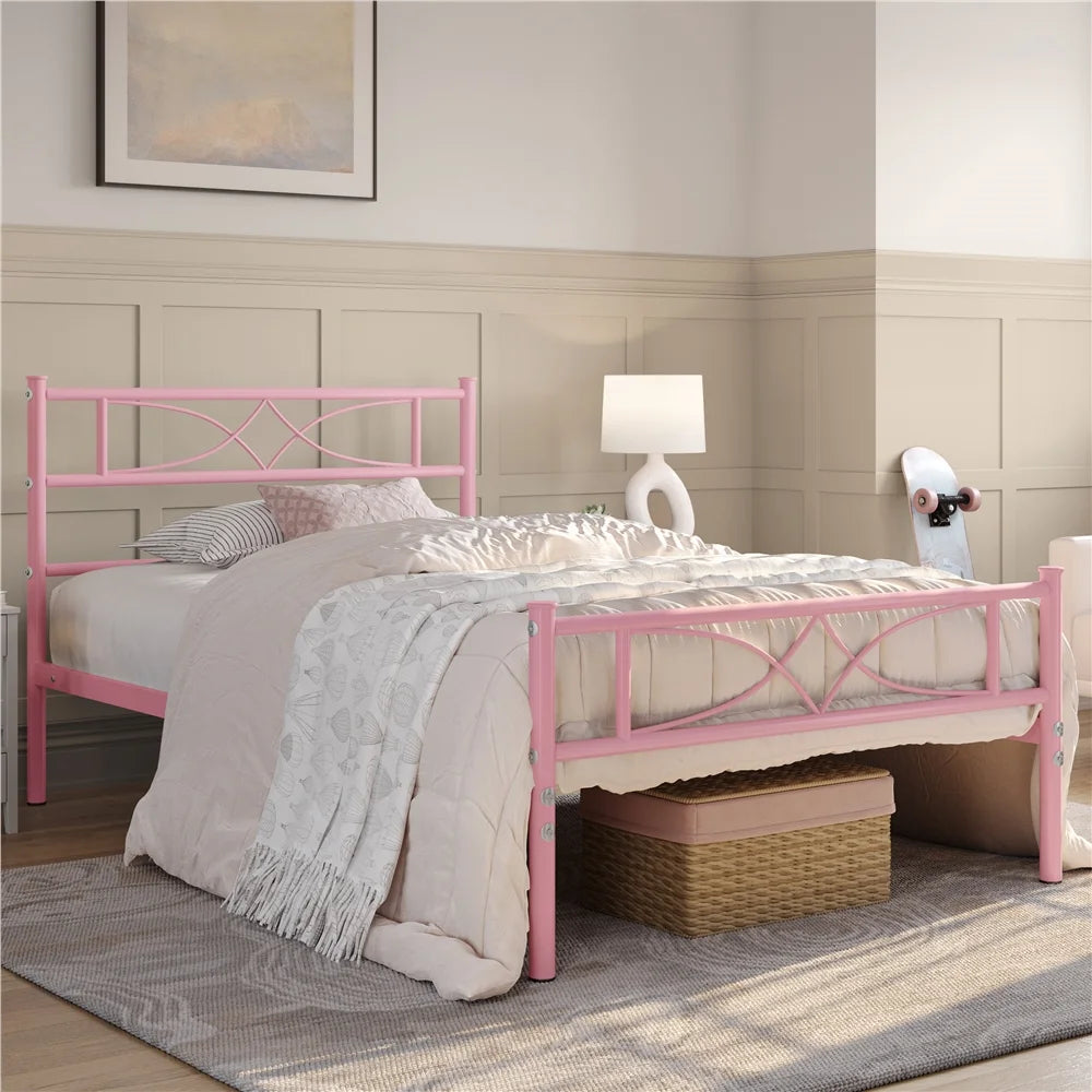 Black Queen Metal Bed with Headboard and Footboard Q122402