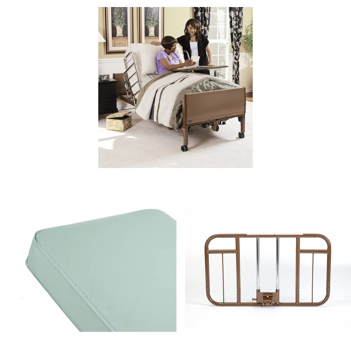 Full-Electric Homecare Bed with Mattress and Half Length Rails H7978