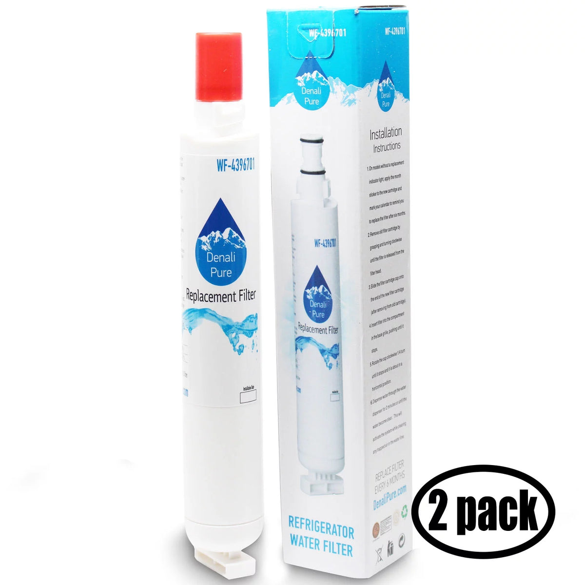 2-Pack Refrigerator Water Filter Cartridge Q908108