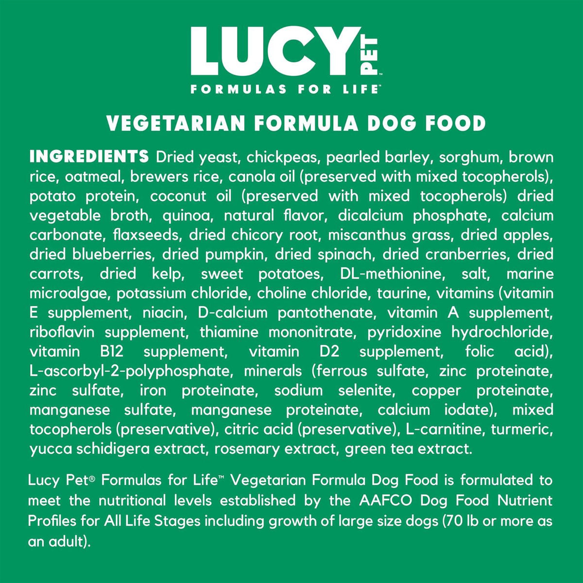 Vegetarian Formula Dry Dog Food Z493018