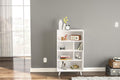 White 6 Open Shelves Bookcase P1556