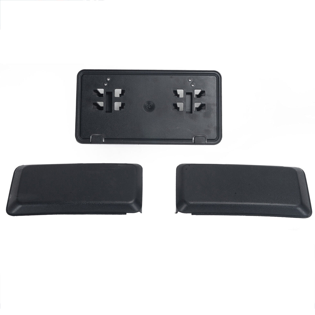 Front Bumper Guards Cover Pads 2PC + Front License Plate Frame Bracket Combo G7265