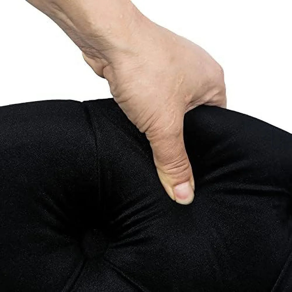 24.8" Round Velvet Tufted Ottoman F85407