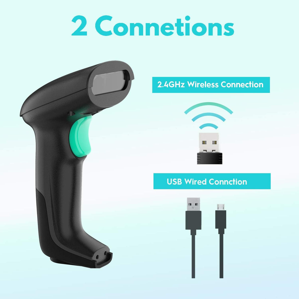 Wireless 2D Barcode Scanner with Hands-Free Stand W23234