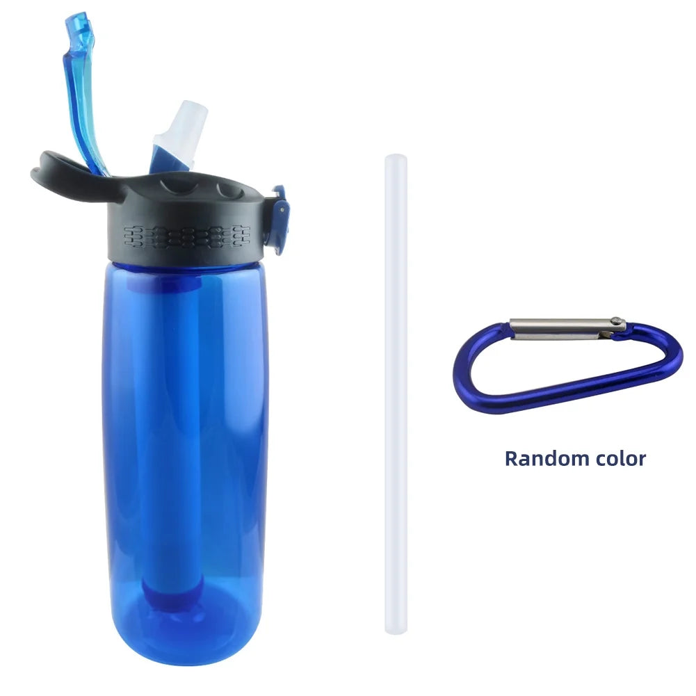 Blue Tritan BPA Free Water Bottle with Filter Lockable Lid O6381