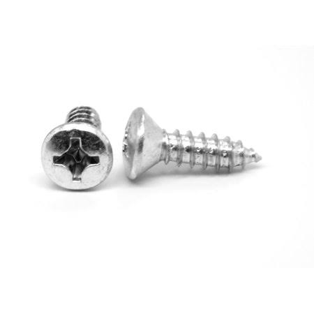 #10-16 x 1 1/4 Sheet Metal Screw Phillips Oval Head Type AB Stainless Steel 18-8 Pk 2000 G967