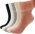 Wide Top Loose Fitting Extra Width Thick Ankle Crew Socks 5 pairs R57739