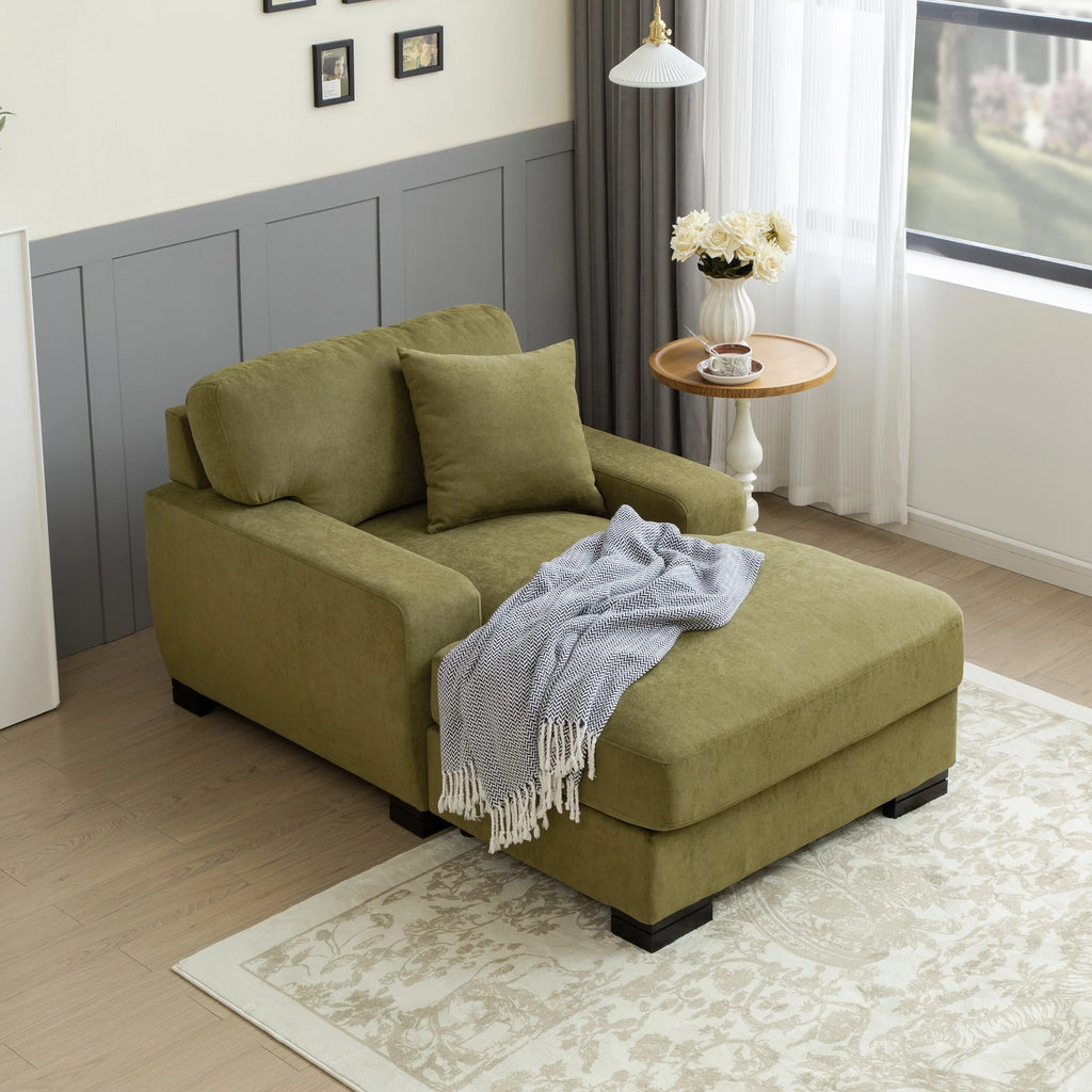 Oversized Gray Chaise Sleeper Sofa R8819
