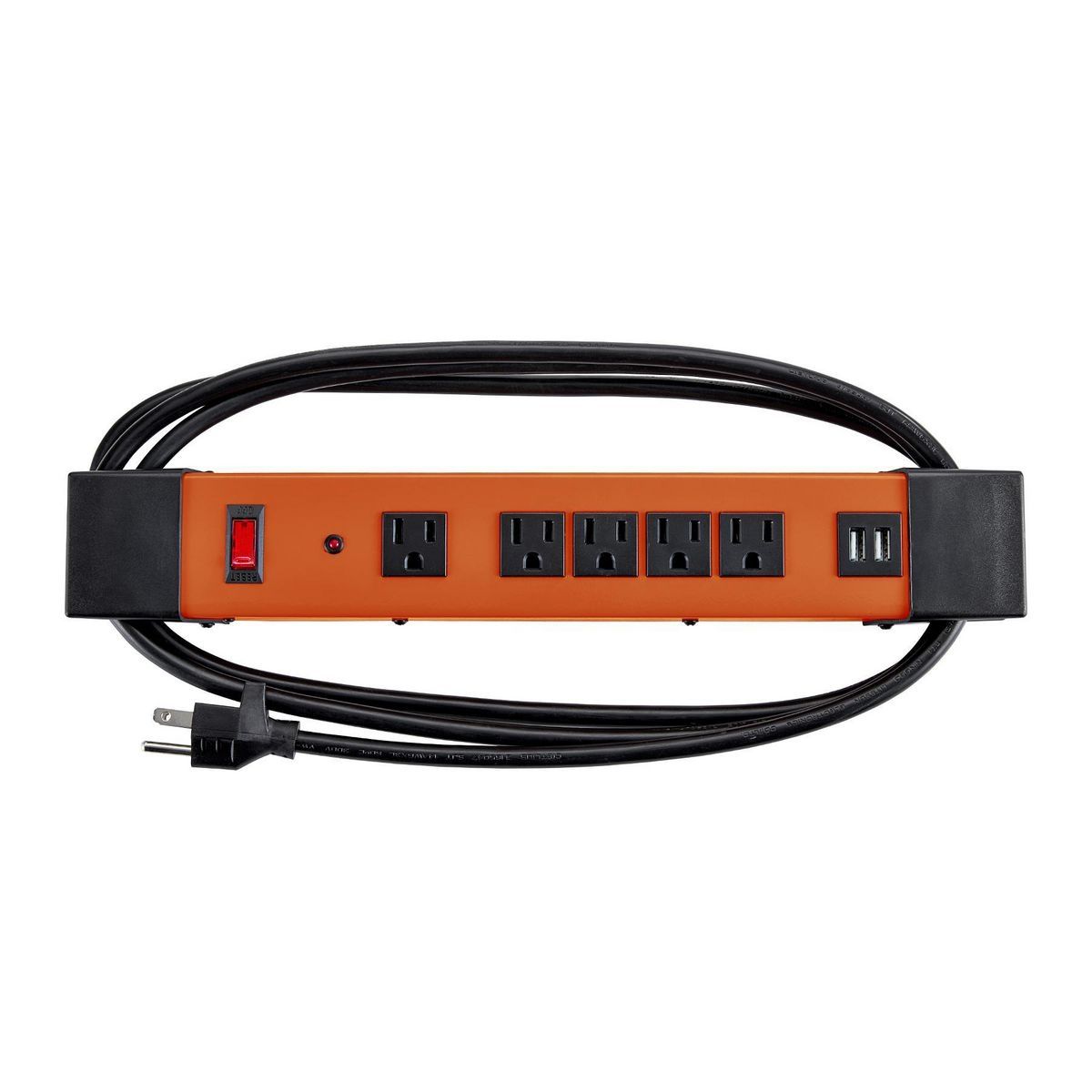 5-Outlet Magnetic Power Strip with 2 USB Ports Z303851