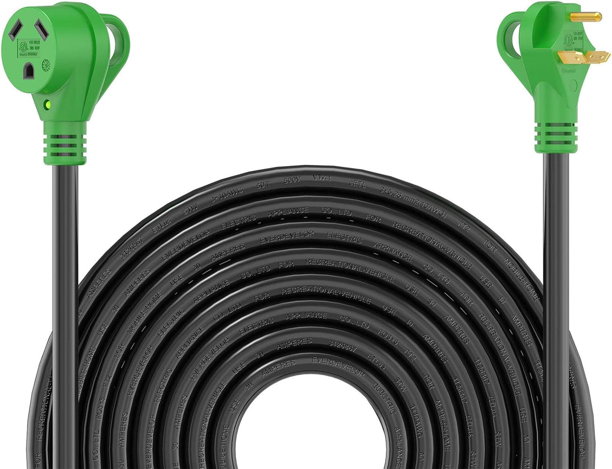 50 Amp 15 Feet RV Power Extension Cord with LED Power Indicator and Storage Bag G901290