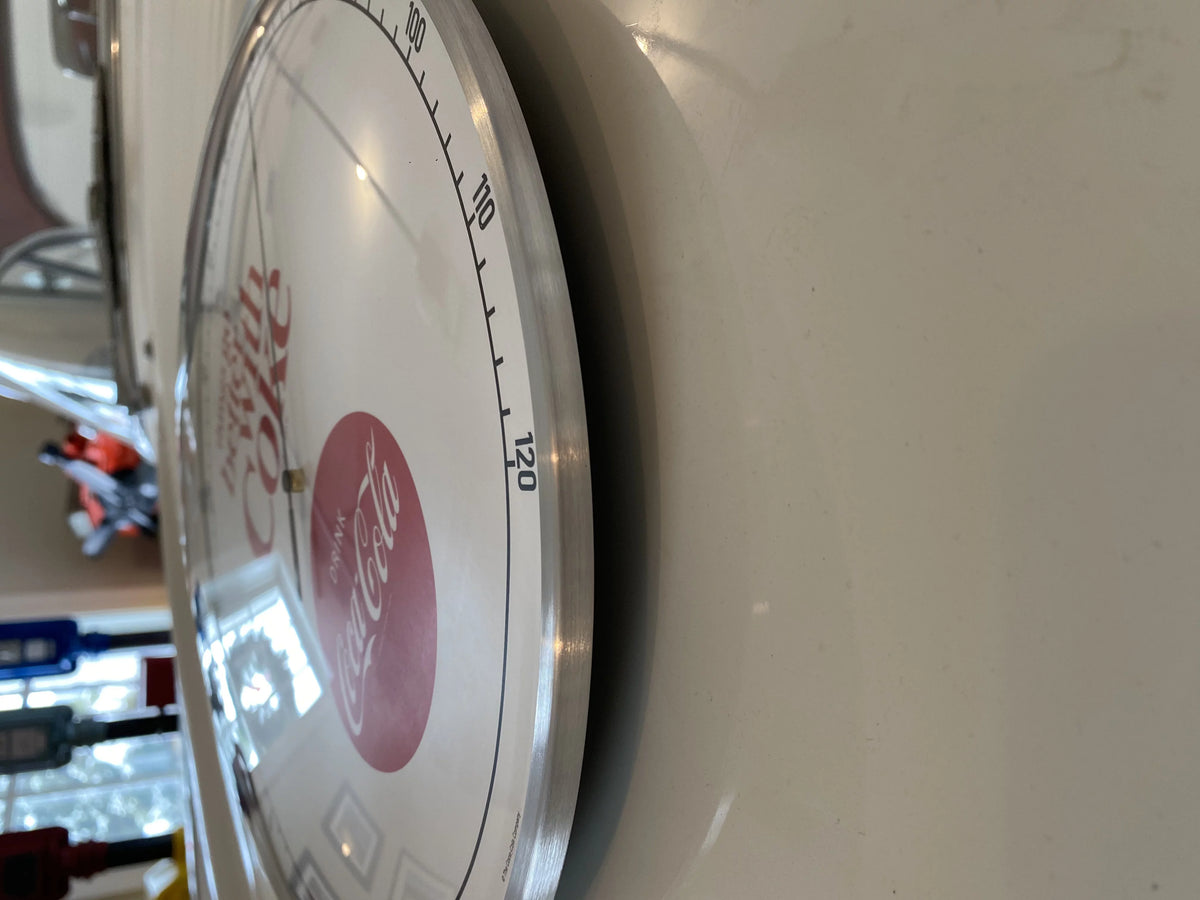 White Round Thermometer 12" Glass Face H9317