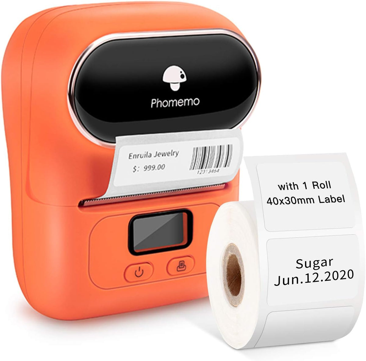 Pink Portable Bluetooth Thermal Label Printer with 1 40×30mm Label J164
