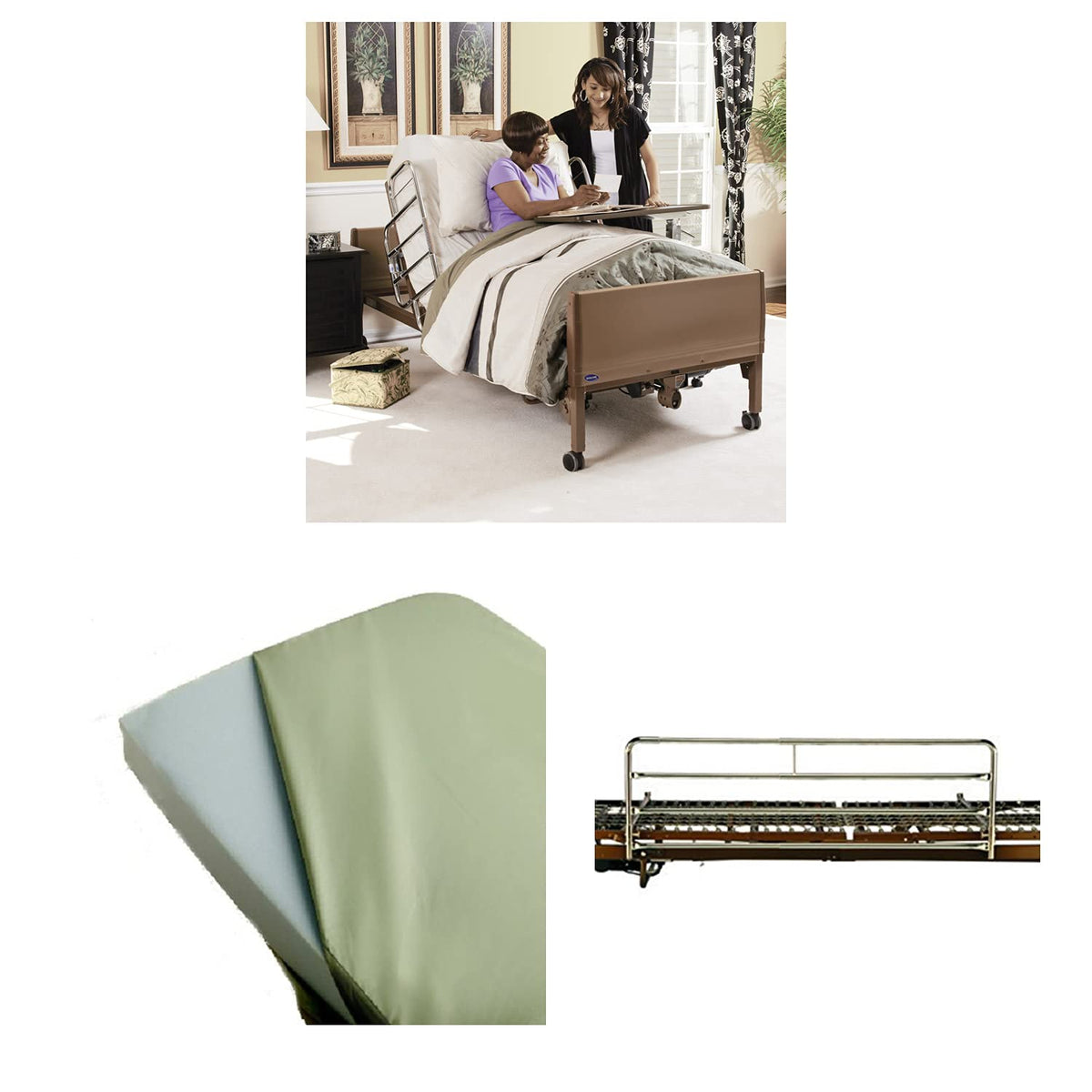 Full-Electric Homecare Bed with Mattress and Half Length Rails H7978