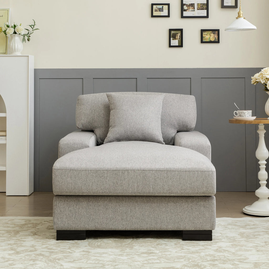 Oversized Gray Chaise Sleeper Sofa R8819