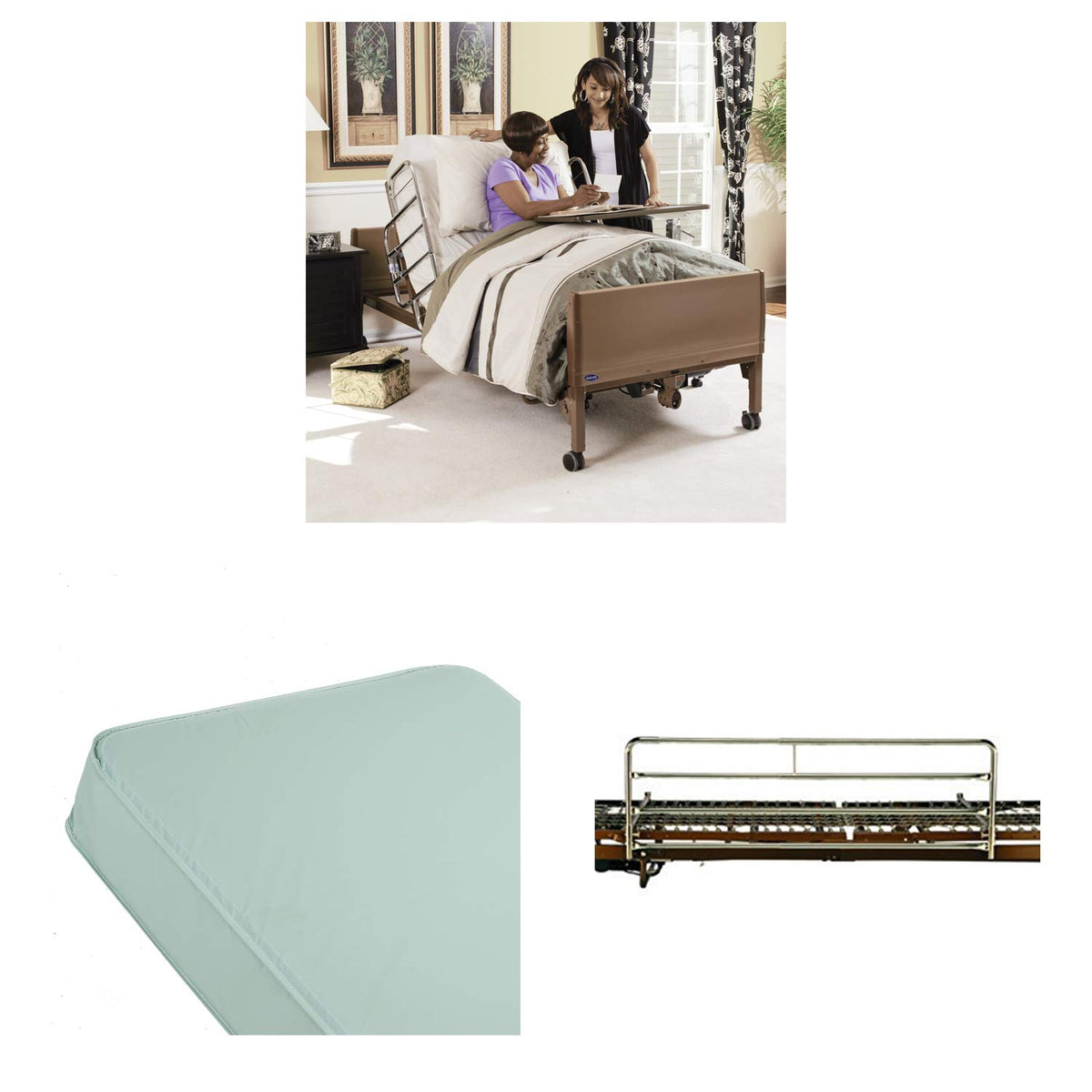 Full-Electric Homecare Bed with Mattress and Half Length Rails H7978