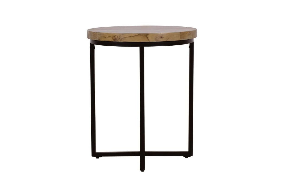 Solid Wood Round End Table Y54039