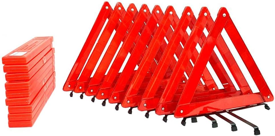 9-Pack Emergency Roadside Safety Triangle with Carrying Case J388