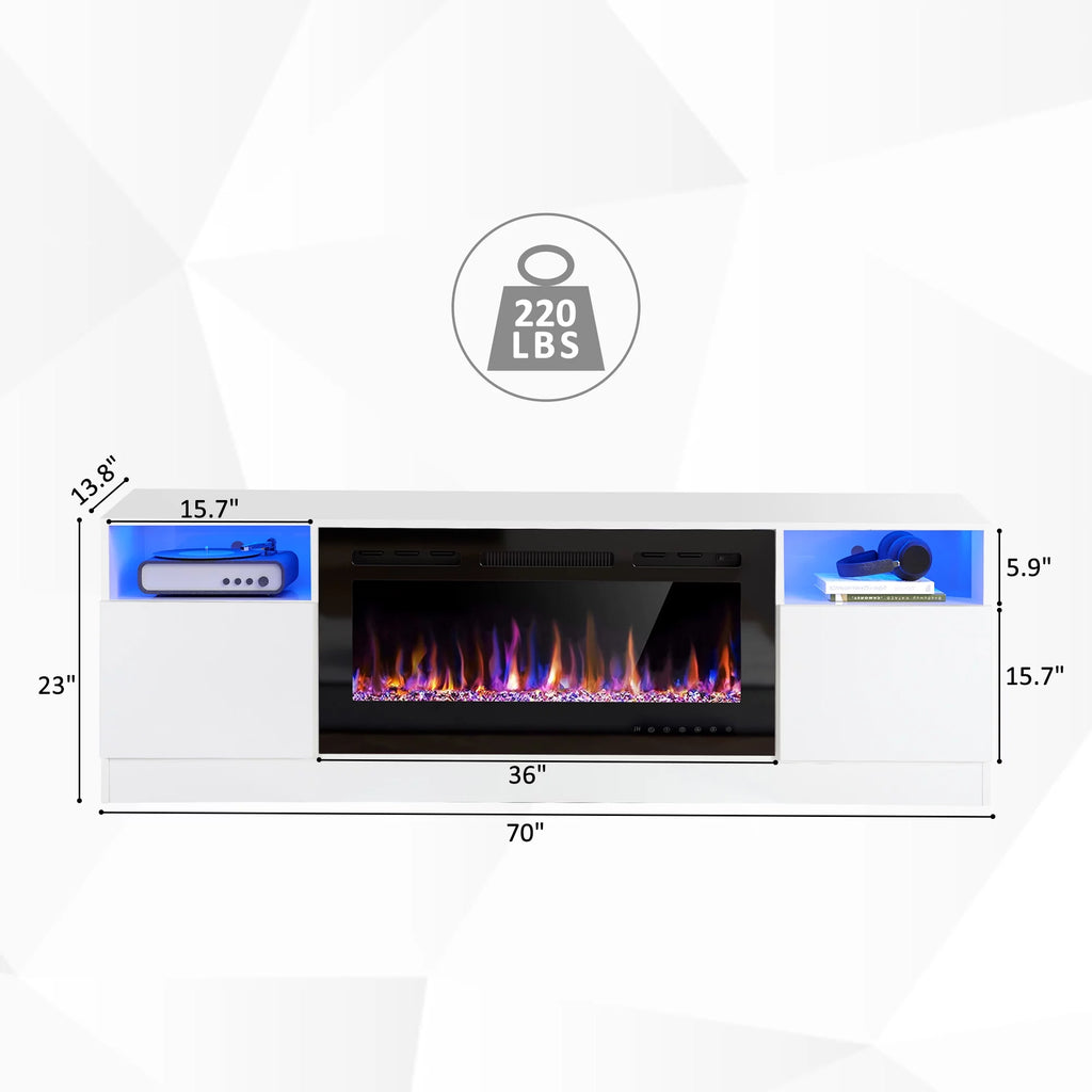 70" Fireplace TV Stand with 36" Electric Fireplace B62797