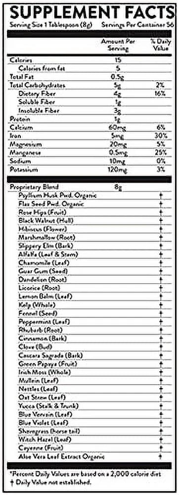 Unflavored Fiber Cleanse Powder Supplement 16-Ounces N978970